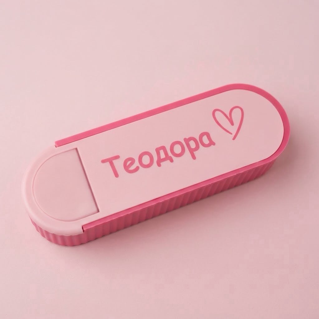 Roze silikonska peratonica sa imenom Teodora